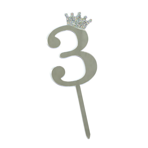 Number 3 Silver Crown 1 pc.