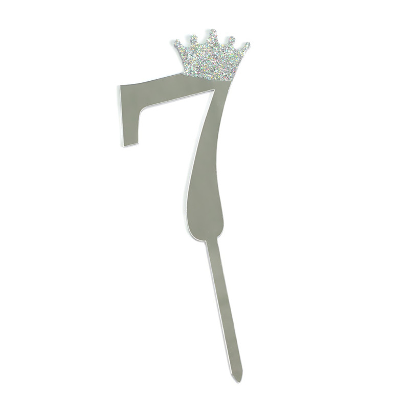 Number 7 Silver Crown 1 pc.