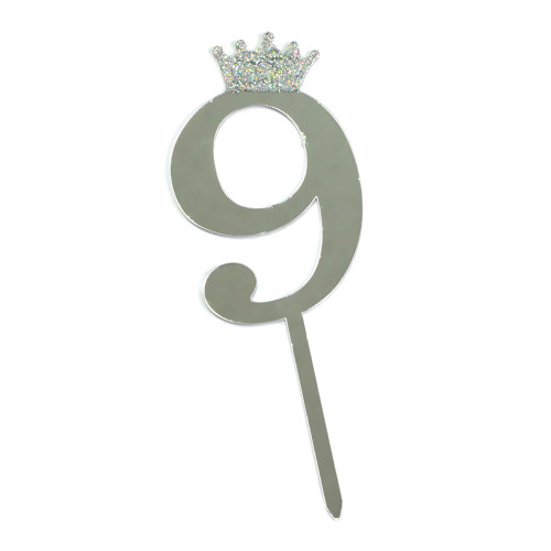 Цифра 9 Корона срібна 1 шт