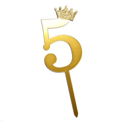 Number 5 Crown of gold 1 pc