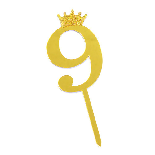 Number 9 Crown of gold 1 pc