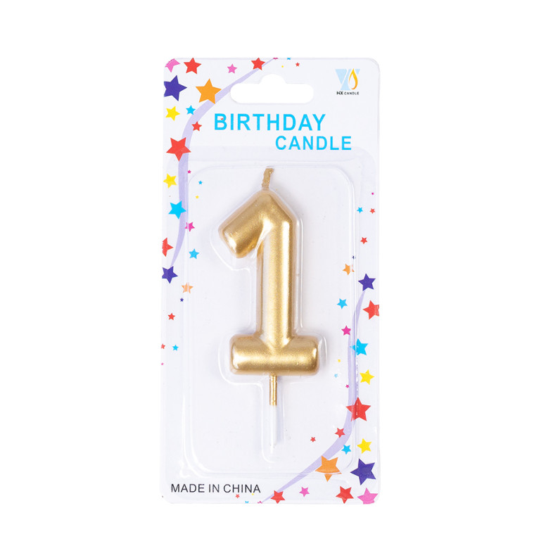 Candle number 1 silver 1 pc.