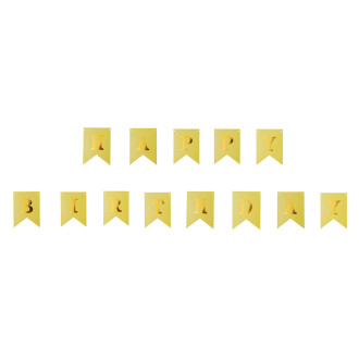 Girlanda papierowa Happy birthday żółty 1 szt