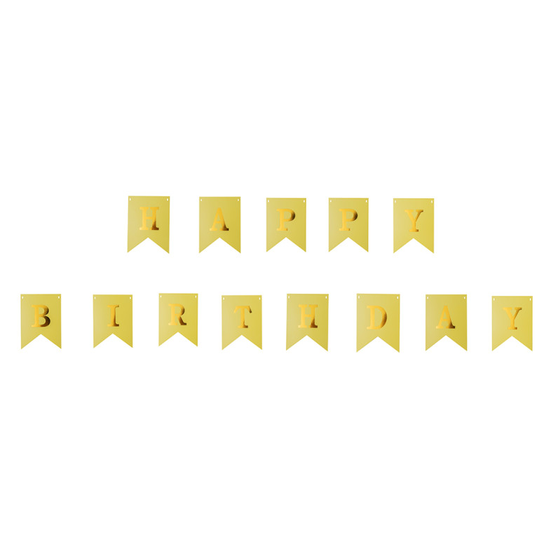Girlanda papierowa Happy birthday żółty 1 szt
