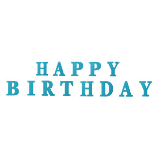 Блискуча гірлянда Happy birthday блакитна 1 шт