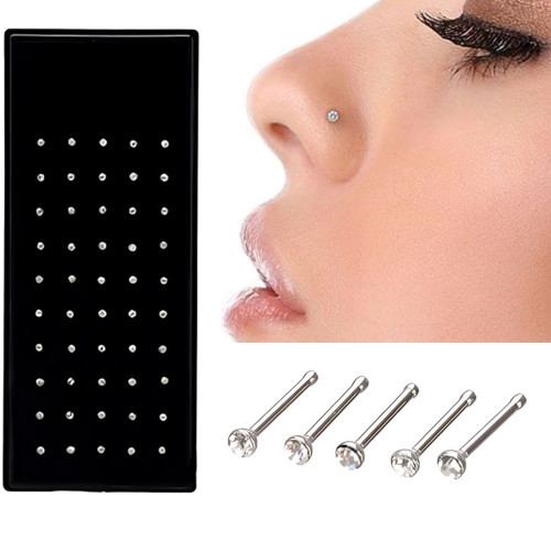Round nose stud earring, cupronickel, 1 pc.