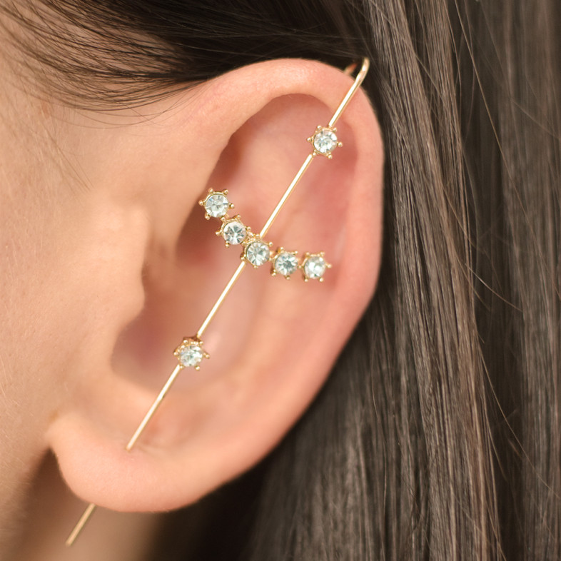 Earring-cafa Cross gold 1 pc