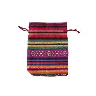 Decorative bag made of bright burlap 14×10 cm, mix of colors, 1 pc.