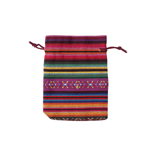 Decorative bag made of bright burlap 14×10 cm, mix of colors, 1 pc.