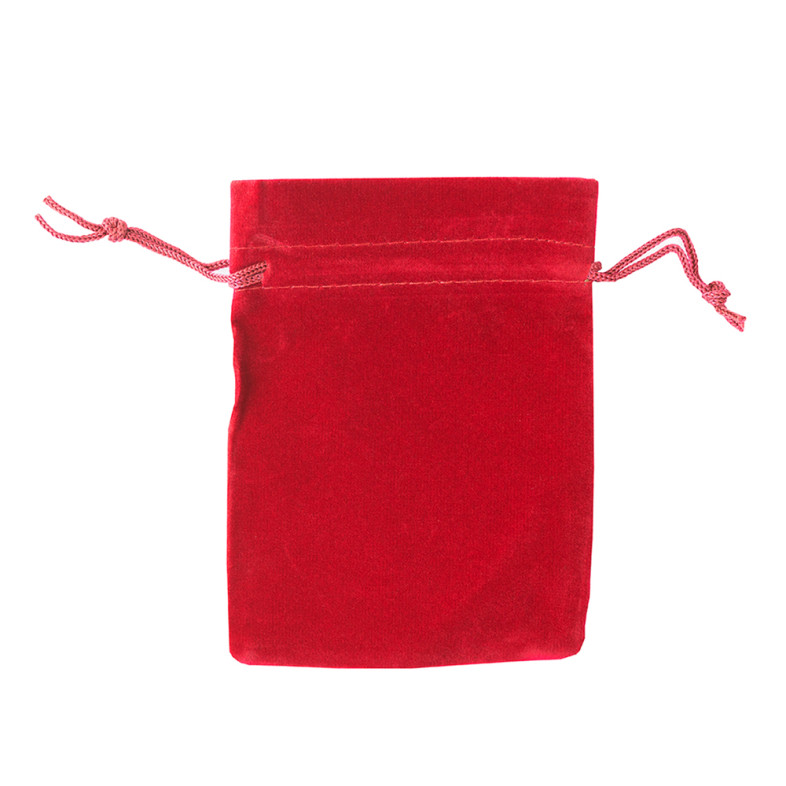 Decorative velvet bag 11×9.5 cm red 1 pc