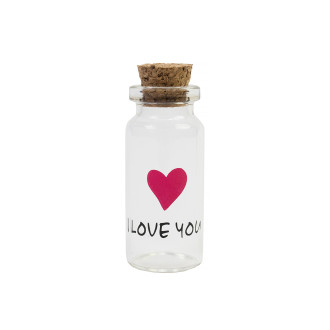 Glass flask 22×50 mm Love you transparent (11 ml) 1 pc.