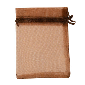 Decorative organza bag 12×9 cm brown 1 pc