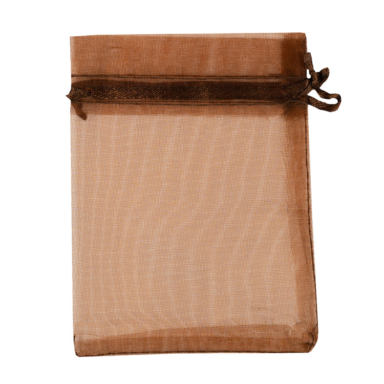 Decorative organza bag 12×9 cm brown 1 pc