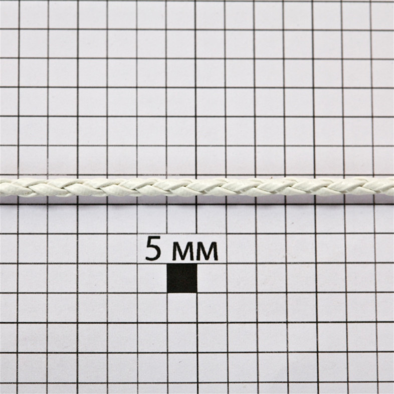 Sznurek ze sztucznej skóry 3 mm biały 1 metr