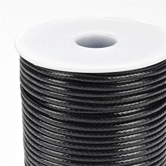 Sznurek poliestrowy 2 mm czarny 1 metr