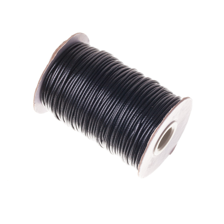 Sznurek poliestrowy 2 mm czarny 1 metr