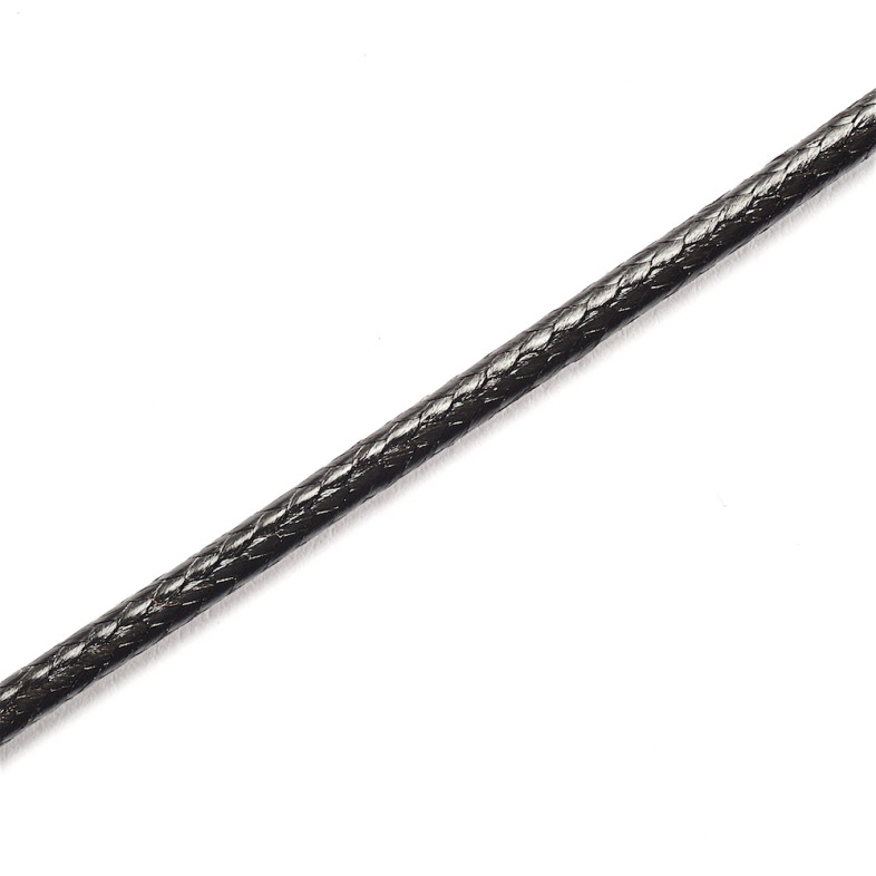 Sznurek poliestrowy 2 mm czarny 1 metr