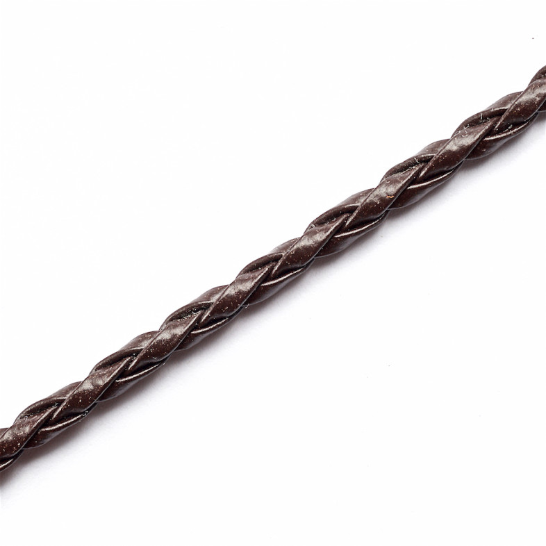 Sznurek ze sztucznej skóry 3 mm brązowy 1 metr