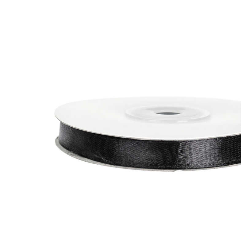 Satin ribbon 10 mm black 1 meter
