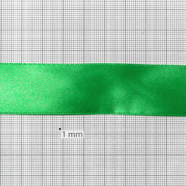 Satin ribbon 25 mm green 1 meter