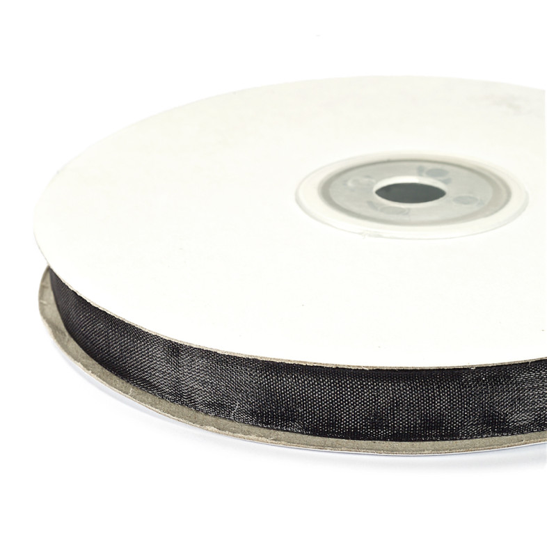 Organza ribbon 10 mm black 1 meter
