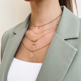 Chain with pendants 32 cm gold 1 pc