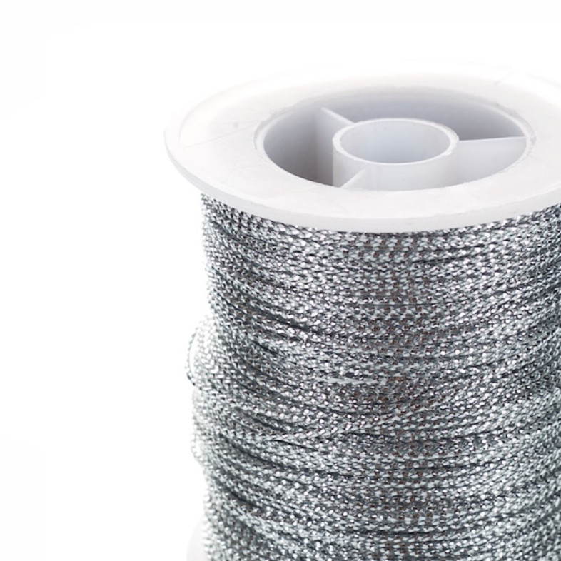 Lurex thread 1 mm silver 1 meter