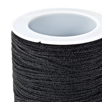 Sznurek poliestrowy 1 mm czarny 1 metr