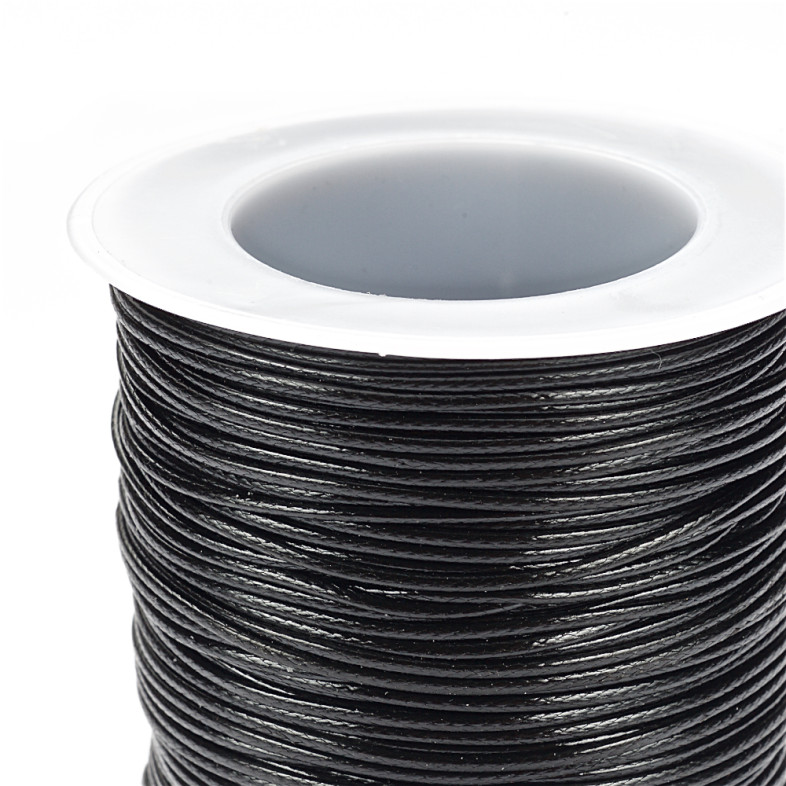 Sznurek pleciony 1 mm czarny 1 metr