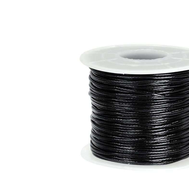 Sznurek pleciony 1 mm czarny 1 metr