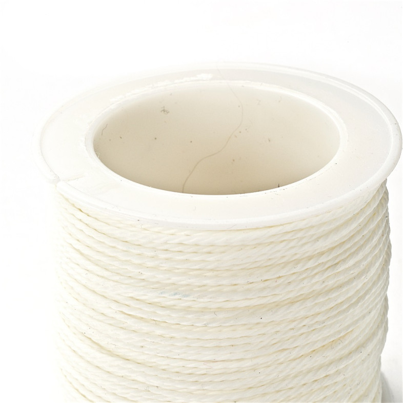 Taiwanese polyester cord 1 mm white 1 meter