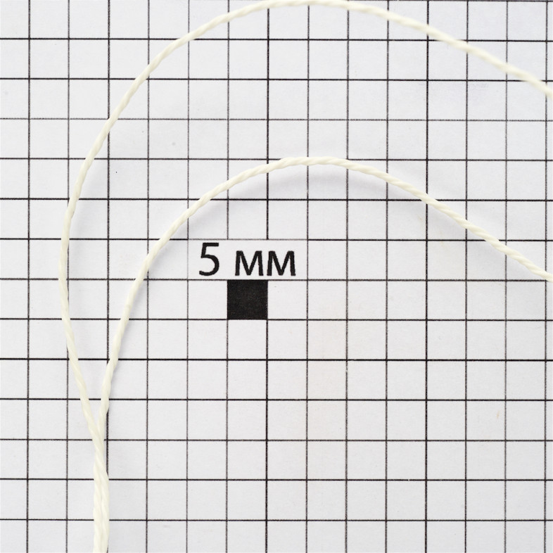 Taiwanese polyester cord 1 mm white 1 meter