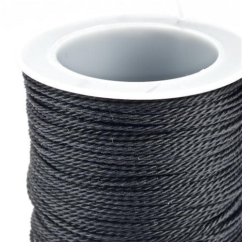 Taiwanese polyester cord 1 mm black 1 meter
