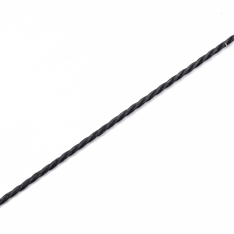 Sznurek poliestrowy tajwański 1 mm czarny 1 metr