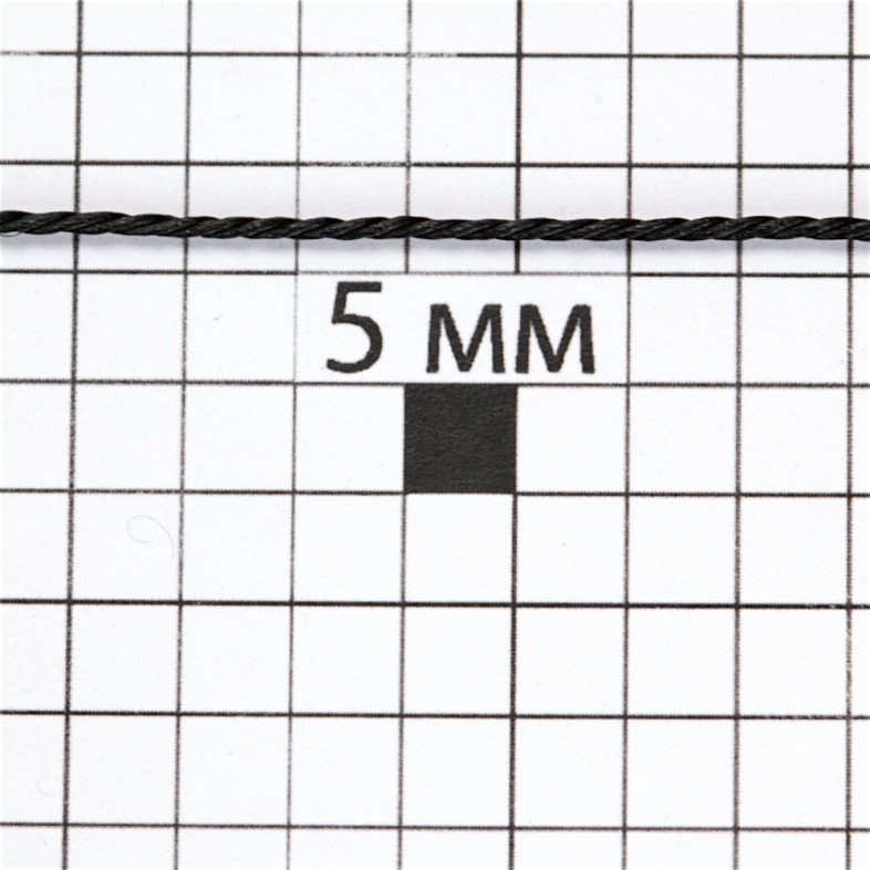 Sznurek poliestrowy tajwański 1 mm czarny 1 metr