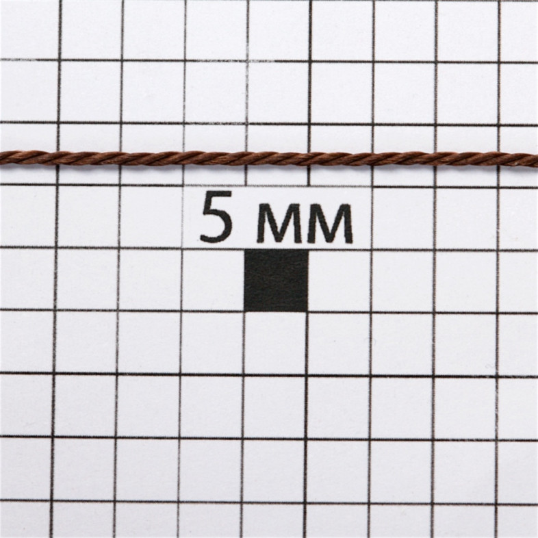 Sznurek poliestrowy tajwański 1 mm brązowy 1 metr