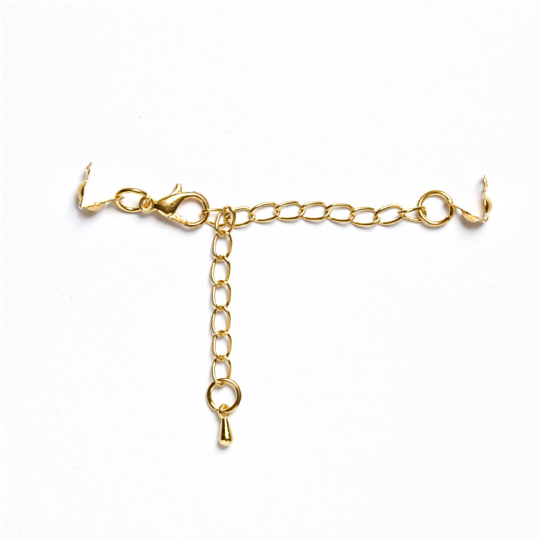 90 mm carabiner with fishing line clips and gold chain 1 pc.