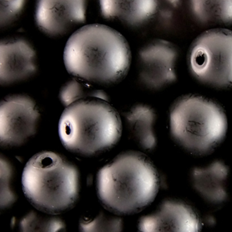 Glass bead 10 mm matte black 1 pc.