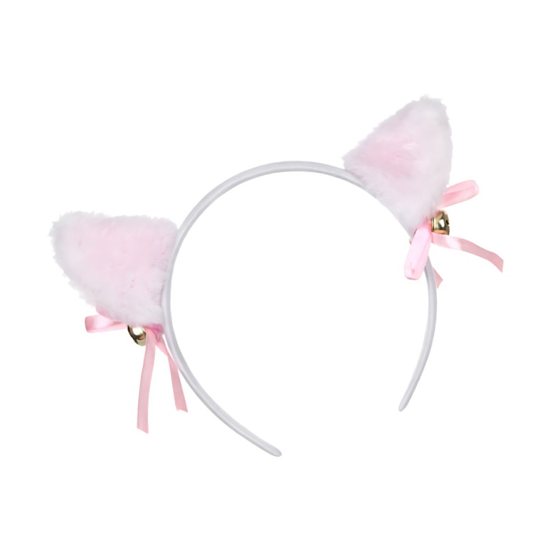 Plastic hoop Ears with bell white 1 pc