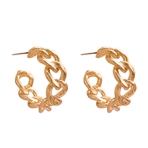 Stud earrings (pair) Chain gold pack of 2 pcs