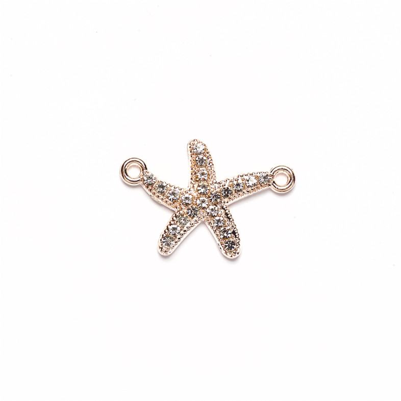 Metal connector 17×23 mm Starfish gold 1 pc.