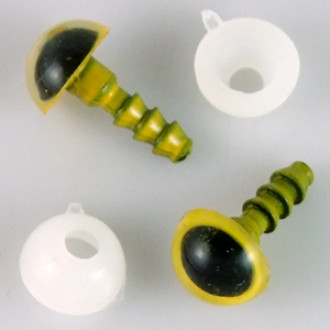 Plastic eyes 8×14 mm yellow pack of 2 pcs