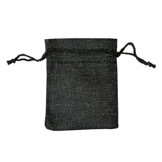 Decorative burlap bag 9×7 cm black 1 pc