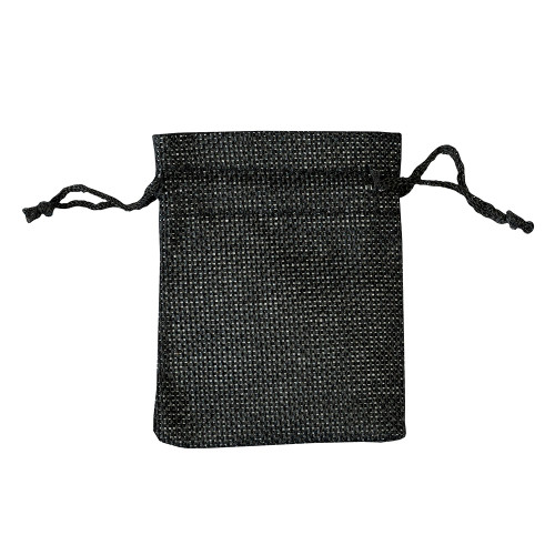 Decorative burlap bag 9×7 cm black 1 pc
