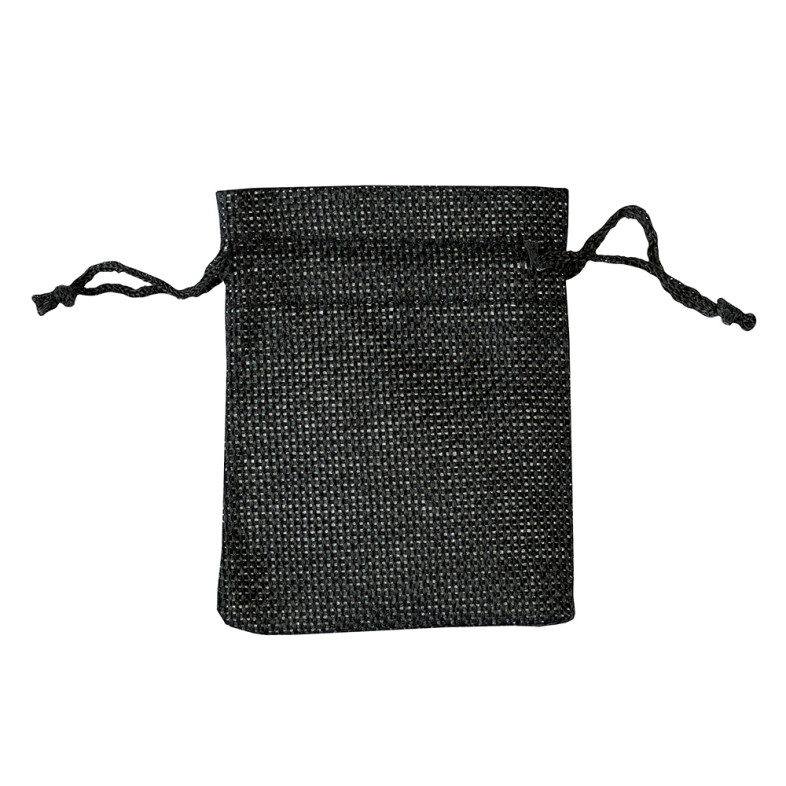 Decorative burlap bag 9×7 cm black 1 pc