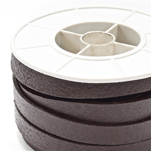 Pressed leather ribbon 10 mm brown 1 meter