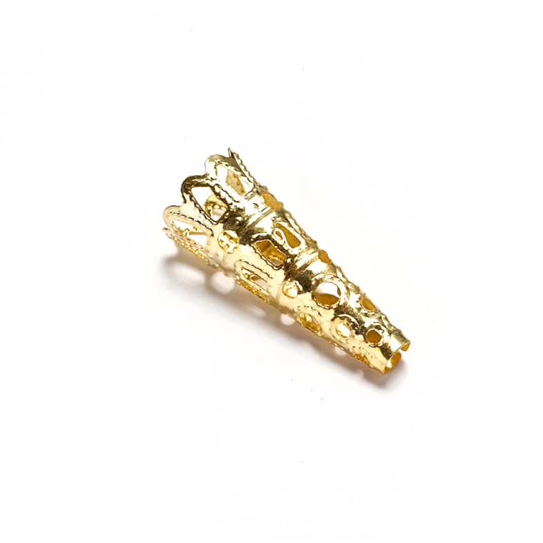 Openwork conical tip 9×22 mm gold 1 pc.