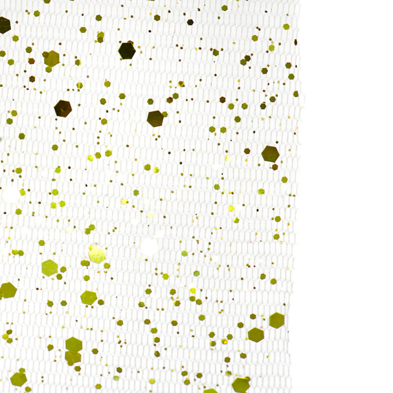 Packaging net with gold glitter 1 meter