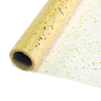 Packaging net with gold glitter 1 meter