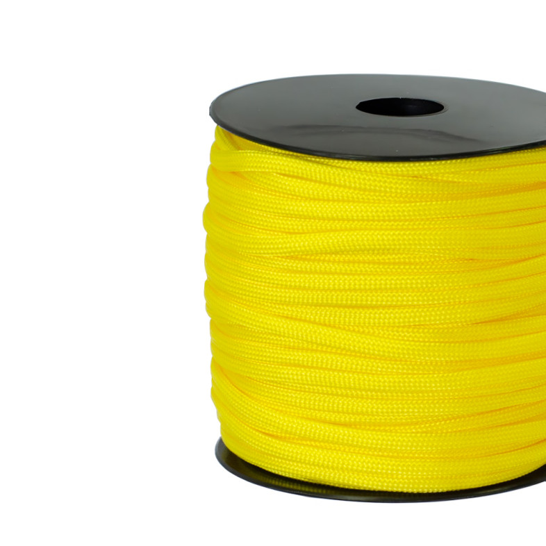 Sznurek paracord 4 mm żółty 1 metr